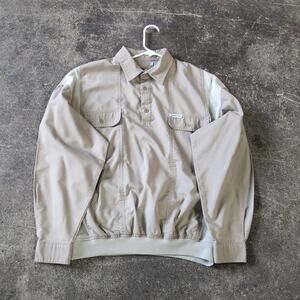 Vintage Members Only Jacket Mens L Tan Pullover Shacket Button Up Two Pocket 80s